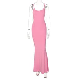 image-Spaghetti Strap Long Dress Women Sexy Slim Skinny Bodycon Party Club Suspender Casual Street Dresses