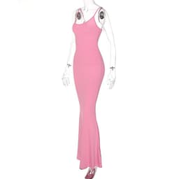 image-Spaghetti Strap Long Dress Women Sexy Slim Skinny Bodycon Party Club Suspender Casual Street Dresses