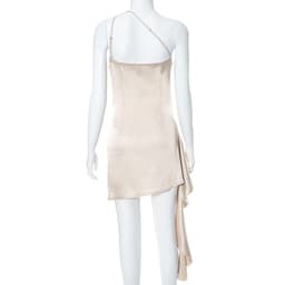 image-One-shoulder Sleeveless Mini Dress Sexy Slim Backless Skirt Party Wedding Dresses Womens Clothing