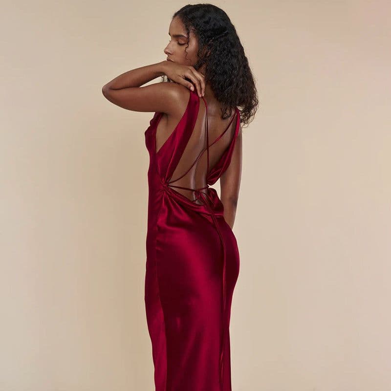 image-Women's Clothing Banquet Style Evening Lace Up Long Dress
