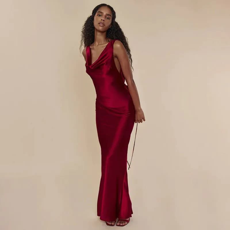 image-Women's Clothing Banquet Style Evening Lace Up Long Dress