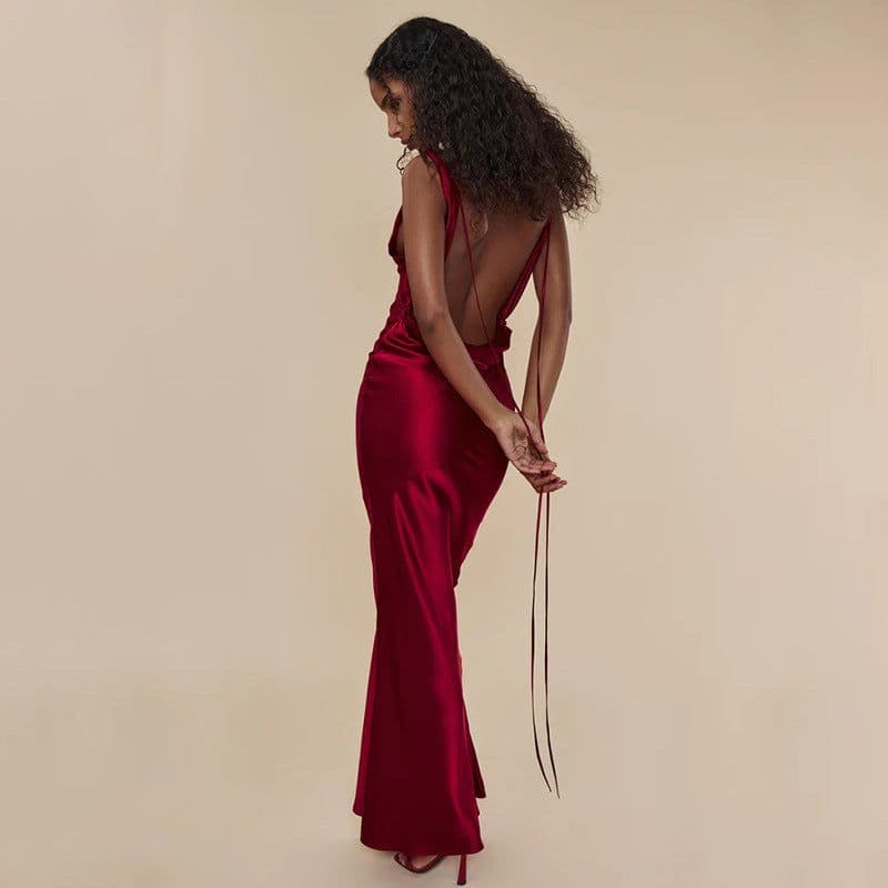 image-Women's Clothing Banquet Style Evening Lace Up Long Dress