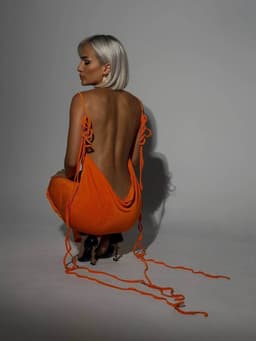 image-Sexy Slim Backless Dress Summer Camisole Gown Lace-up Long Dress