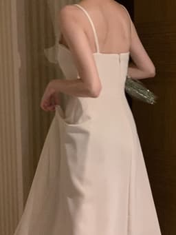 image-Off-shoulder Sleeveless Waist Slimming Dress