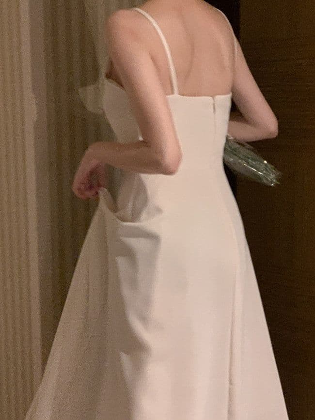 image-Off-shoulder Sleeveless Waist Slimming Dress
