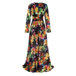 image-V-neck Split Comfort And Casual Dress