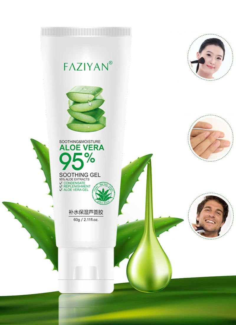image-Aloe Vera Face Cream, Soothing Gel, Skin Care, Acne Remove, After Sun Day Moisturizing Lotion, Skin Repair, 60G