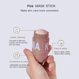 image-Moisturizing Cleansing Natural Organic Pink Clay Facial Mask Stick