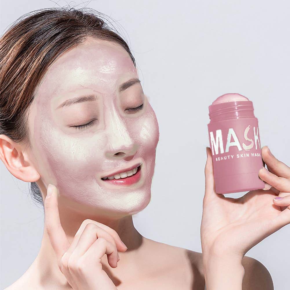 image-Moisturizing Cleansing Natural Organic Pink Clay Facial Mask Stick