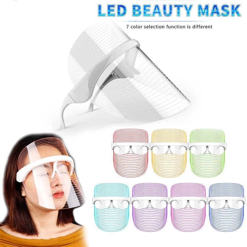 image-7 Color LED Mask Red Light Therapy Skin Rejuvenation Massager Beauty Home Skin Face Whitening Anti Aging SPA Device