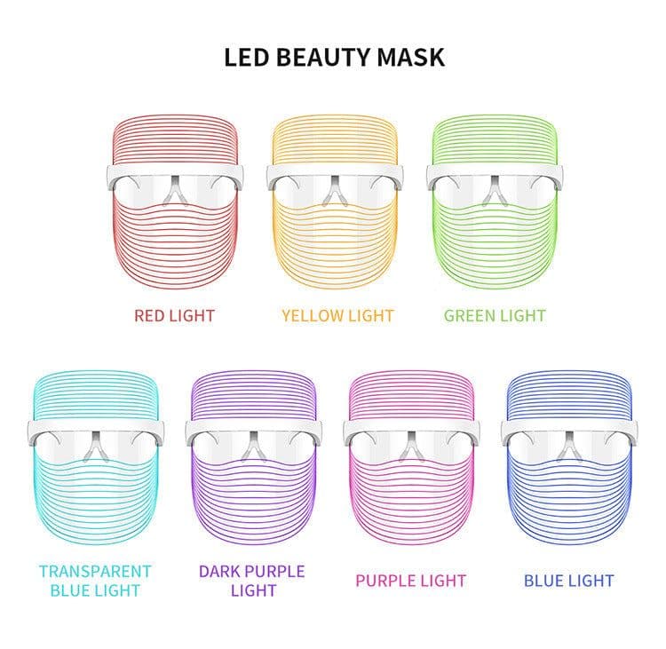 image-7 Color LED Mask Red Light Therapy Skin Rejuvenation Massager Beauty Home Skin Face Whitening Anti Aging SPA Device