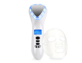 image-Red And Blue Hot And Cold Hammer Beauty Equipment Facial Vibration