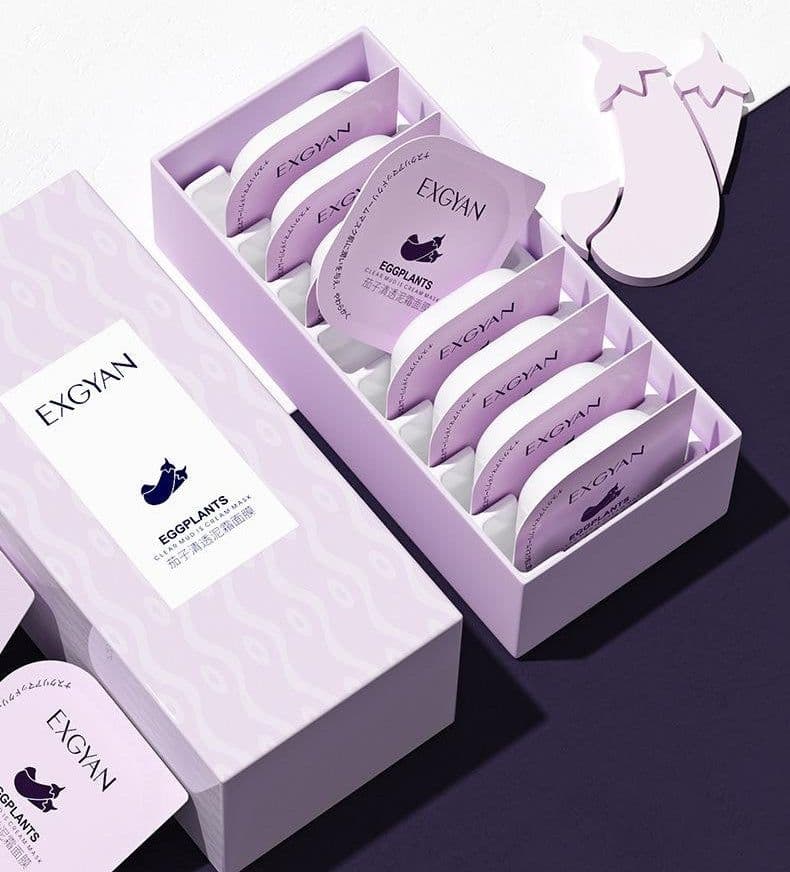 image-Eggplant Mask Clear Mud Cream Moisturizing Smear Mask
