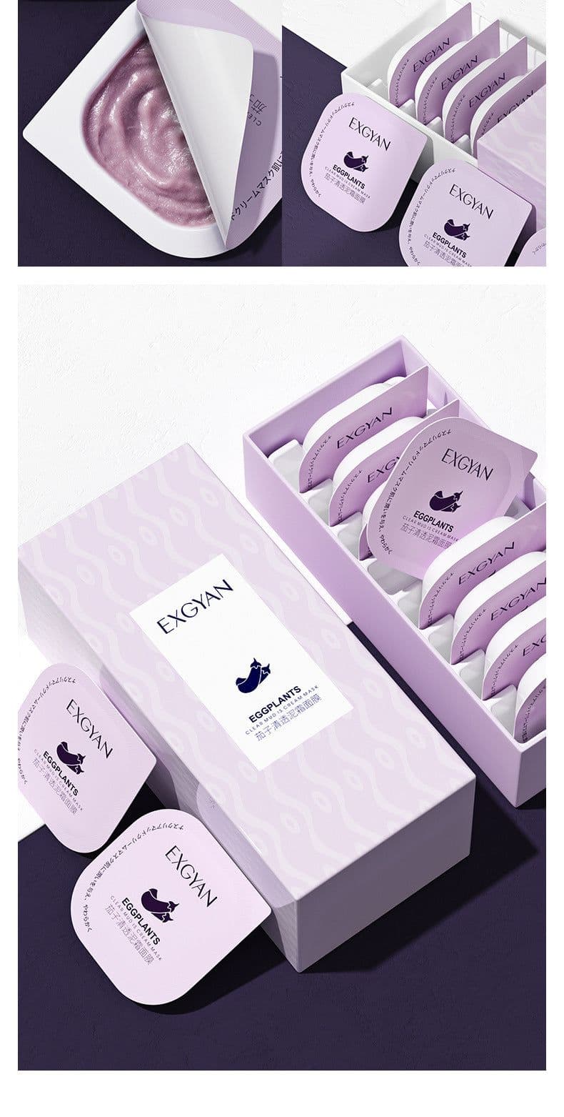 image-Eggplant Mask Clear Mud Cream Moisturizing Smear Mask