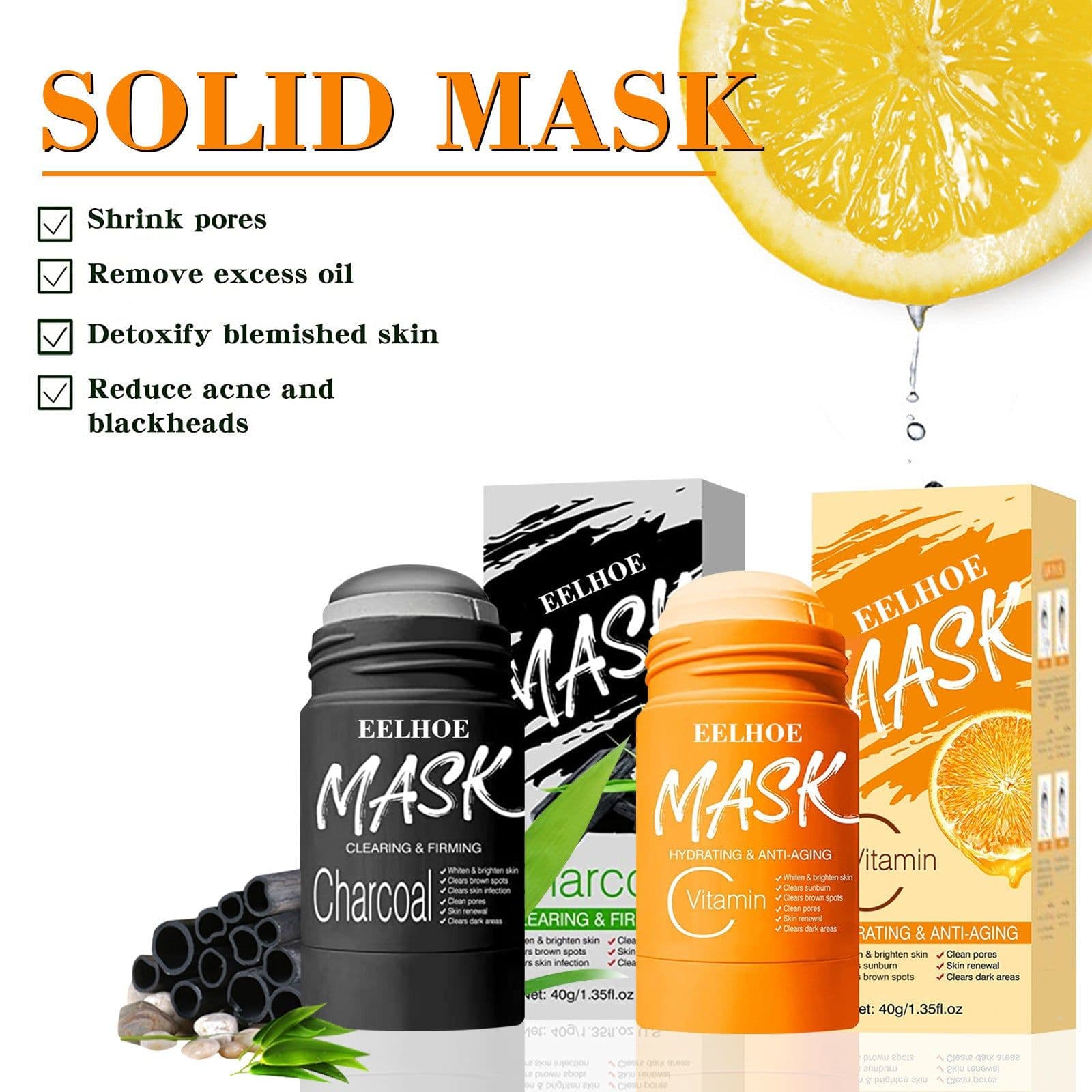 image-Solid Cleansing Mask Bamboo Charcoal To Remove Blackheads