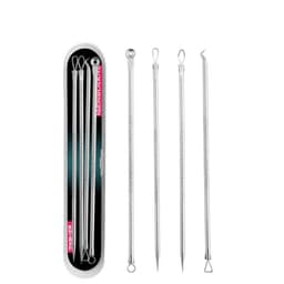 image-Rose Gold Stainless Steel Acne Needle 4-piece Tool Beauty Acne Blackhead Acne Clip Tool Set