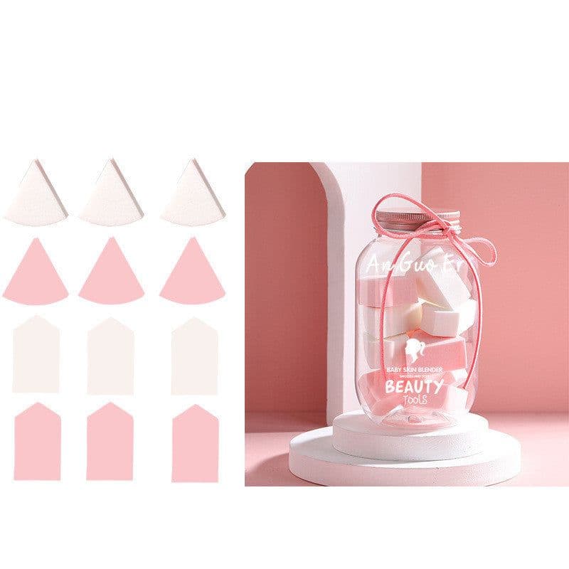 image-Makeup Egg Fan-shaped Makeup Cushion Puff Set Beauty Egg Triangle Puff