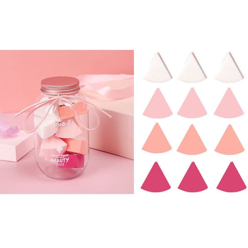 image-Makeup Egg Fan-shaped Makeup Cushion Puff Set Beauty Egg Triangle Puff
