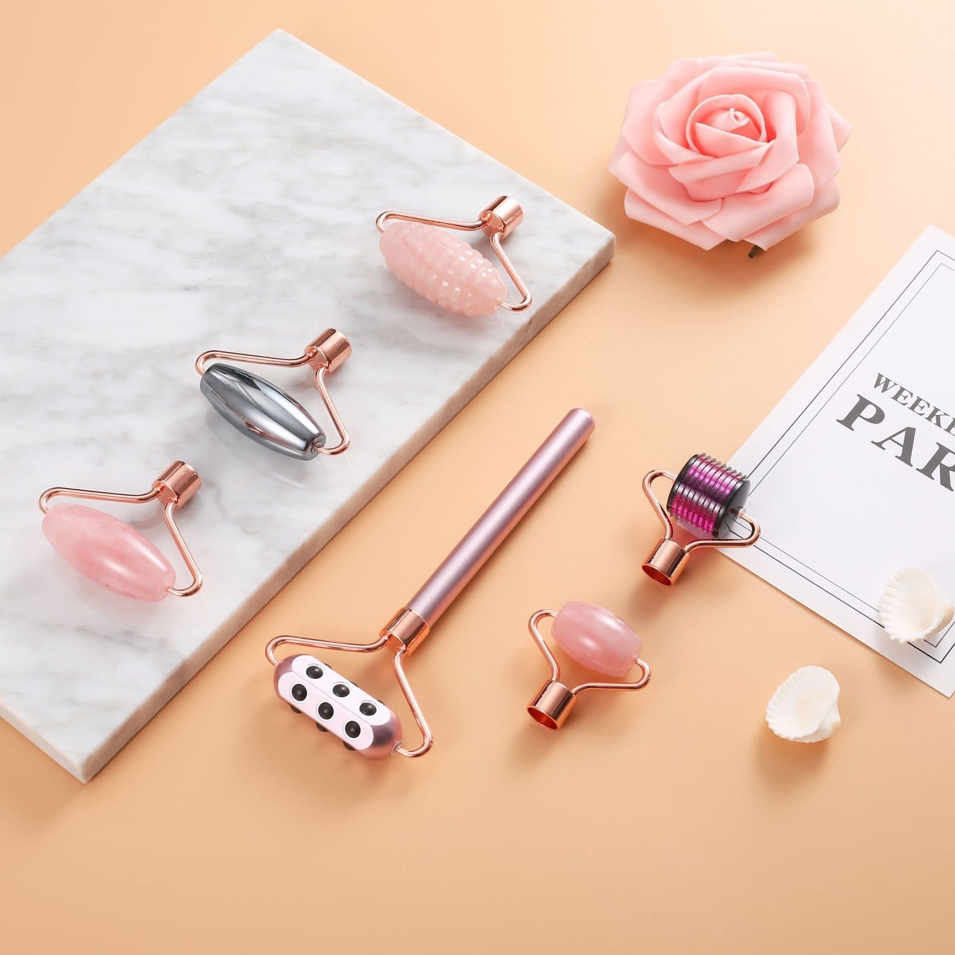 image-Seven-in-one Magnetic Head Changer Three Piece Facial Massage Set