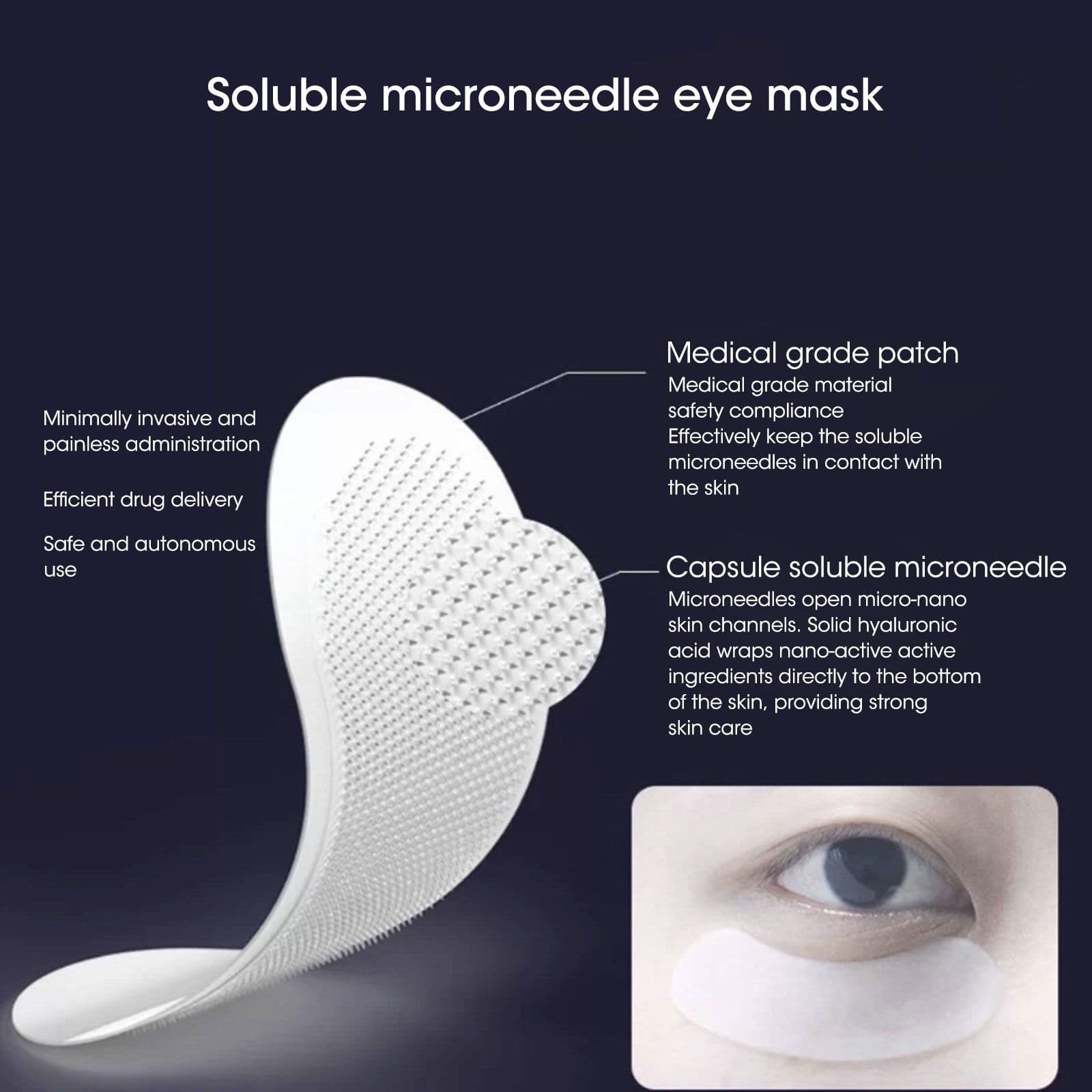 image-Hyaluronic Acid Micro Needle Eye Patch Mask Anti-Wrinkle Gel Pad Skin Care