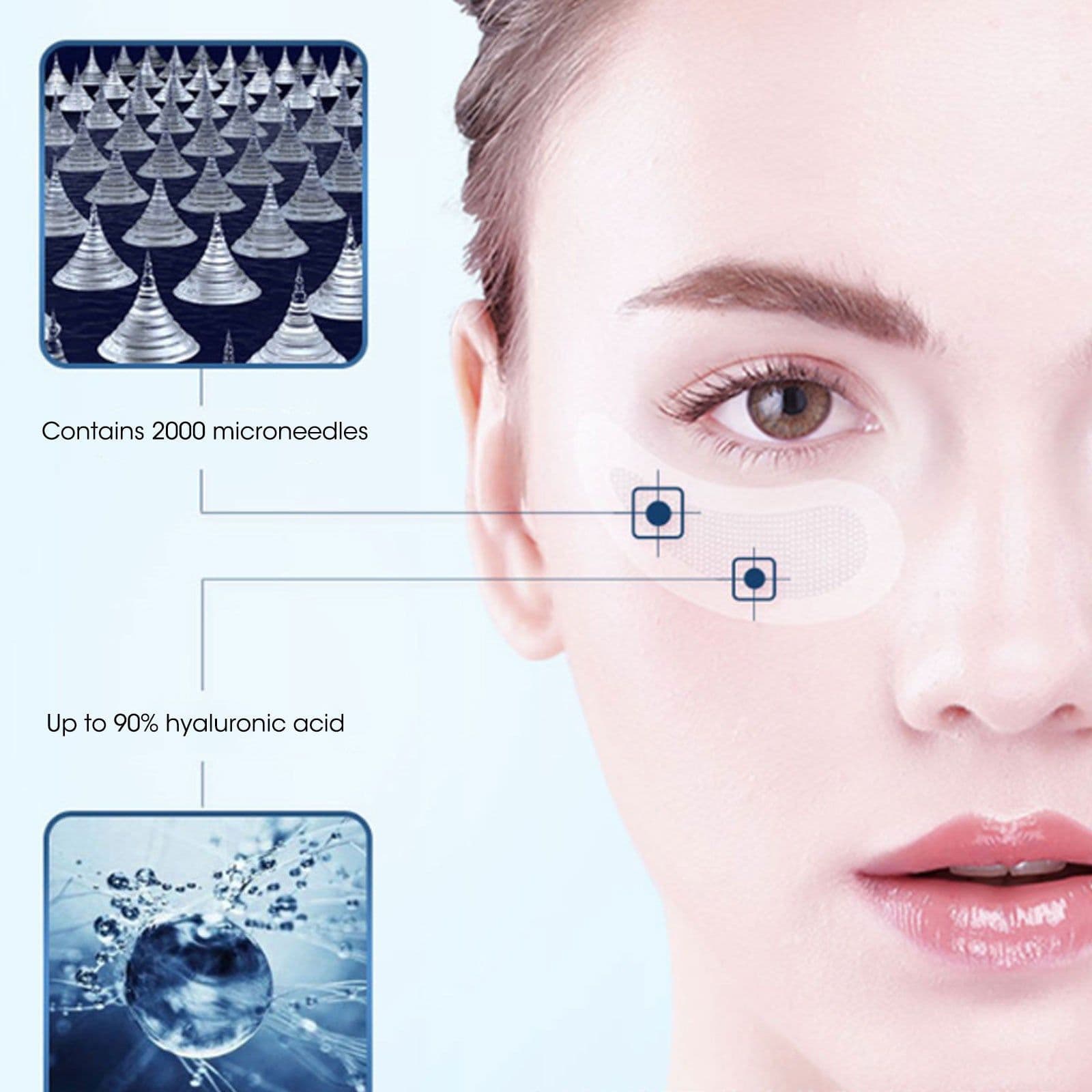 image-Hyaluronic Acid Micro Needle Eye Patch Mask Anti-Wrinkle Gel Pad Skin Care