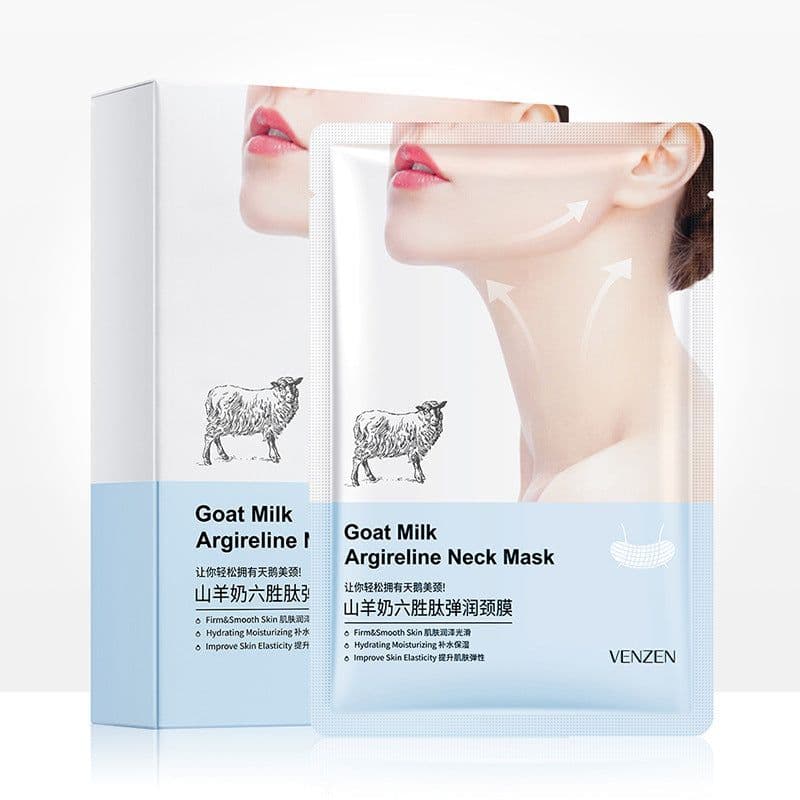 image-10pcs Goat Milk Hexapeptide Neck Mask Collagen Skin Care