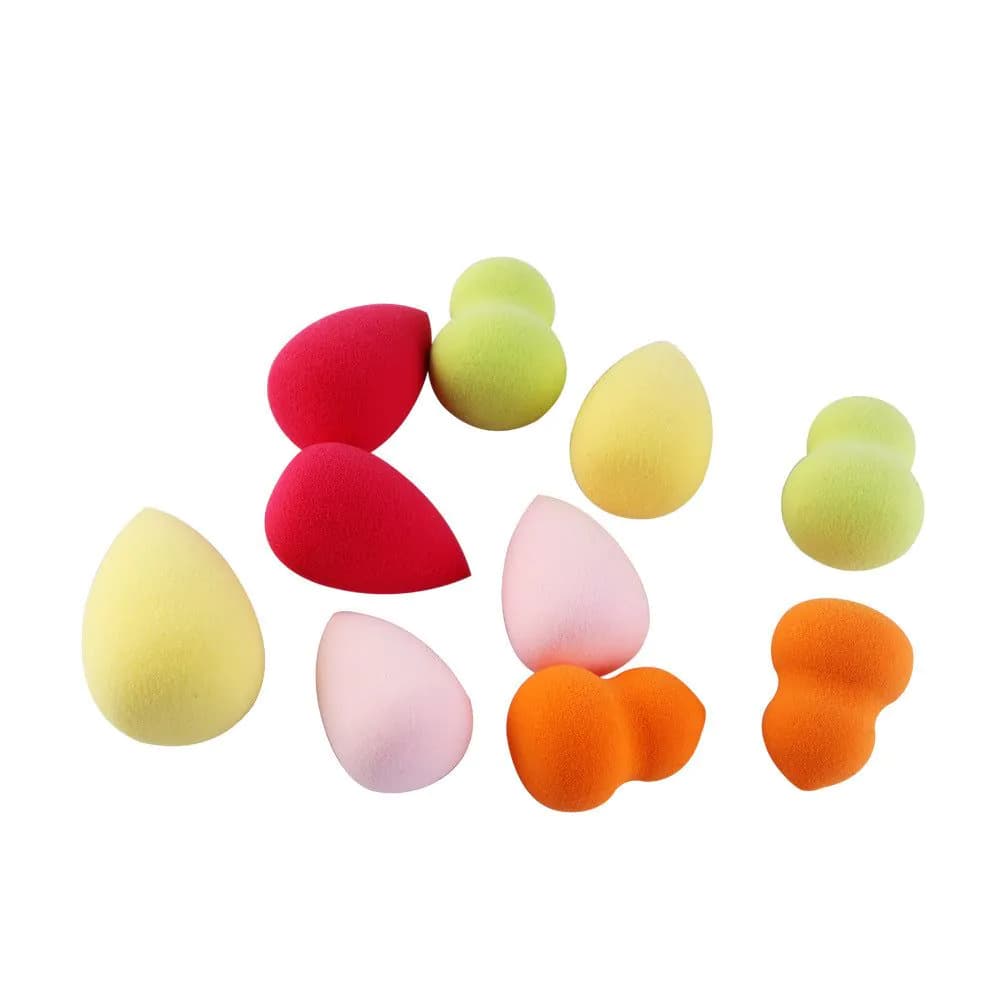 image-Cross-border Hot Selling 10 Mini Foam Large Powder Puff Non-latex Sponge Beauty Tools