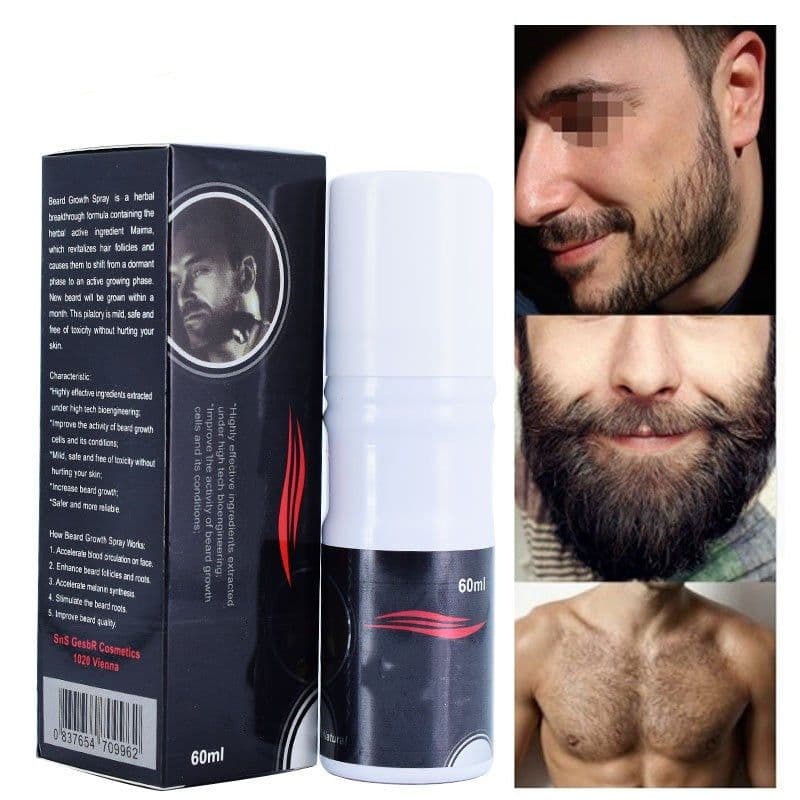 image-60ml Beard Grow Beard Growth Oil Facial Hair Grower Spray