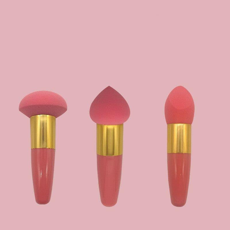 image-Three Brushes Set Sponge Beauty Blender Cushion Compact Wet And Dry Dual-use Beauty Blender Makeup Tools