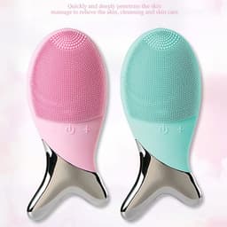 image-Silicone Gel Cleansing System Electric Facial Nstrument Cleaning Brush Pores Inductive Therapeutical Instrument Vibration Massager