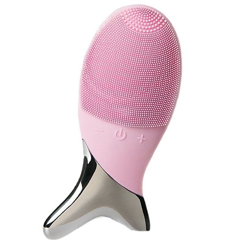 image-Silicone Gel Cleansing System Electric Facial Nstrument Cleaning Brush Pores Inductive Therapeutical Instrument Vibration Massager