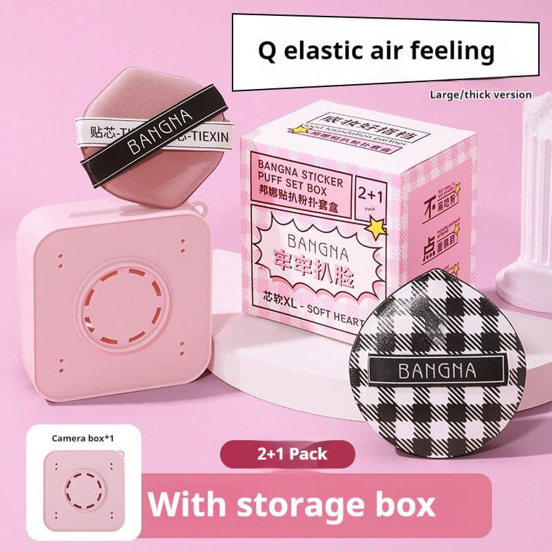 image-Grilled Powder Puff Set With Air Cushion For Ultra Soft And Comfortable Fit