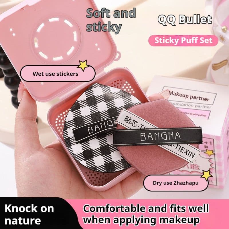 image-Grilled Powder Puff Set With Air Cushion For Ultra Soft And Comfortable Fit