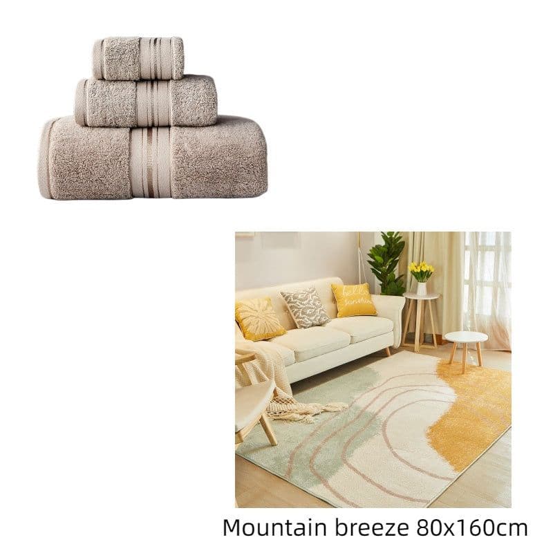 image-Pure Color Thick Cotton Bath Towel Set Towel Set Increased Pure Cotton Beach Towel Beauty Salon Bath Towel
