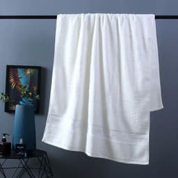image-Pure Color Thick Cotton Bath Towel Set Towel Set Increased Pure Cotton Beach Towel Beauty Salon Bath Towel