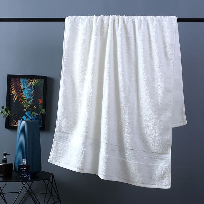 image-Pure Color Thick Cotton Bath Towel Set Towel Set Increased Pure Cotton Beach Towel Beauty Salon Bath Towel