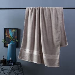 image-Pure Color Thick Cotton Bath Towel Set Towel Set Increased Pure Cotton Beach Towel Beauty Salon Bath Towel