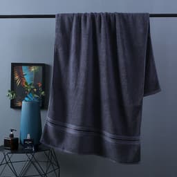 image-Pure Color Thick Cotton Bath Towel Set Towel Set Increased Pure Cotton Beach Towel Beauty Salon Bath Towel