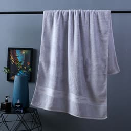 image-Pure Color Thick Cotton Bath Towel Set Towel Set Increased Pure Cotton Beach Towel Beauty Salon Bath Towel