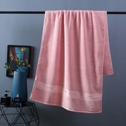 image-Pure Color Thick Cotton Bath Towel Set Towel Set Increased Pure Cotton Beach Towel Beauty Salon Bath Towel