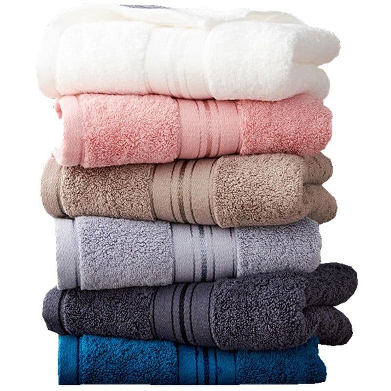 image-Pure Color Thick Cotton Bath Towel Set Towel Set Increased Pure Cotton Beach Towel Beauty Salon Bath Towel
