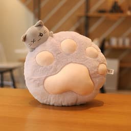 image-Plush Cat Paw Pillow Stuffed Funtional Cartoon Animal Quilt Home Sofa Decor Plushie Props