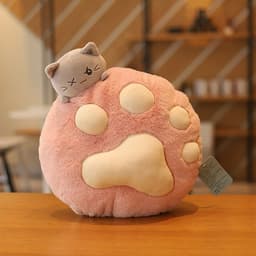 image-Plush Cat Paw Pillow Stuffed Funtional Cartoon Animal Quilt Home Sofa Decor Plushie Props