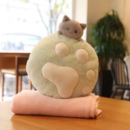 image-Plush Cat Paw Pillow Stuffed Funtional Cartoon Animal Quilt Home Sofa Decor Plushie Props