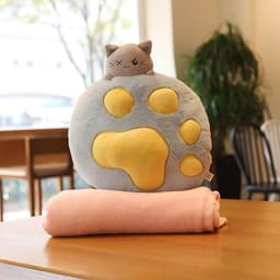 image-Plush Cat Paw Pillow Stuffed Funtional Cartoon Animal Quilt Home Sofa Decor Plushie Props