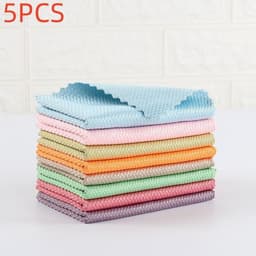 image-Fish Scale Rag Seamless Glass Cleaning Kitchen Absorbent Towel