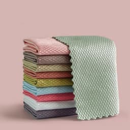 image-Fish Scale Rag Seamless Glass Cleaning Kitchen Absorbent Towel