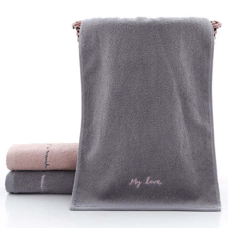 image-Absorbent Couple Towel Cotton Adult Face Wash Towel