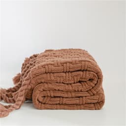 image-Positive And Negative Woven Tassels Casual Nap Air Conditioning Blanket Shawl Office Blanket Emily