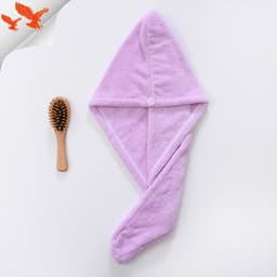 image-Water-absorbing And Quick-drying Superfine Fiber Coral Fleece Hair Dryer Cap